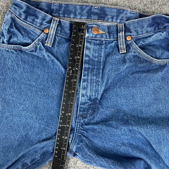 Wrangler Jeans Mens Size 31x34 Blue Straight Fit Mid Rise Western Denim 13MWZPW - Picture 4 of 9